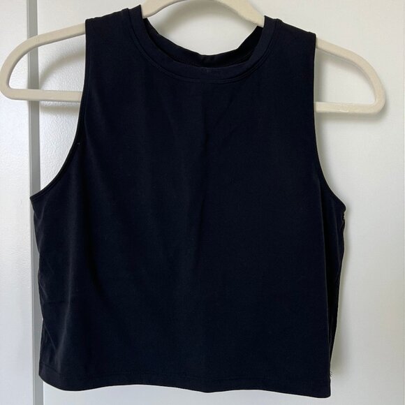 NATURAL FEELINGS- Black Yoga Tank Top w/ Built in Bra- LARGE - Picture 1 of 3